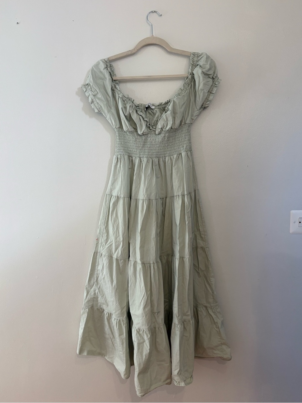 WeWoreWhat Sage Green Tiered Maxi Dress
